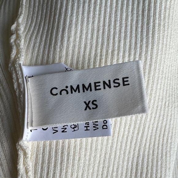 Commense Cream Ribbed Asymmetric Button Tank with Gold Accents NWOT - Picture 6 of 6